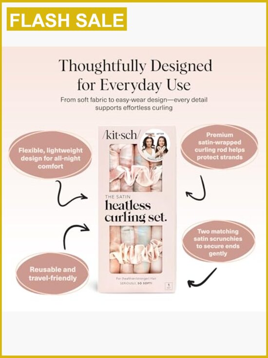 Satin Heatless Curlers Set with 34\